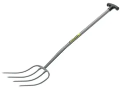 BULLDOG All-Metal 4-Prong Manure Fork T-Handle
