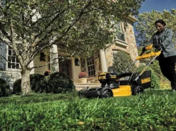 DeWALT DCMSP564N XR Brushless Self-Propelled Lawnmower 53cm 36V Bare Unit -HomeTool Haven DEWDCMSP564N INUSE2