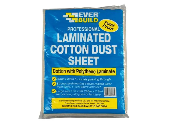 Laminated Cotton Dust Sheet 3.6 X 2.7m 3 Laminated Cotton Dust Sheet 3.6 X 2.7m