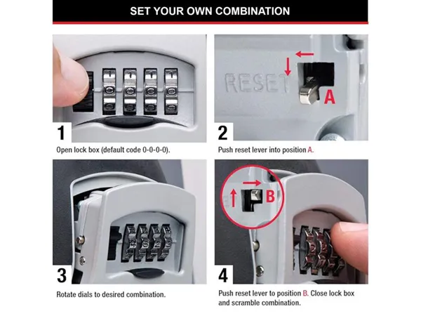 Master Lock 5400E Portable Shackled Combination Key Lock Box (Up To 3 Keys) 9 Master Lock 5400E Portable Shackled Combination Key Lock Box (Up To 3 Keys) - Image 7