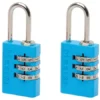 Master Lock Aluminium3-Digit Combination 20mm Padlock Colour X 2 -HomeTool Haven MLK7620TCOL BLUE