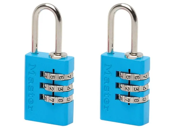 Master Lock Aluminium3-Digit Combination 20mm Padlock Colour X 2 3 Master Lock Aluminium3-Digit Combination 20mm Padlock Colour X 2